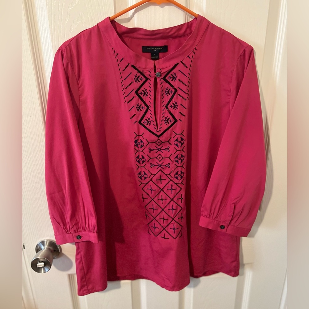 Banana Republic Pink Long-sleeve Blouse